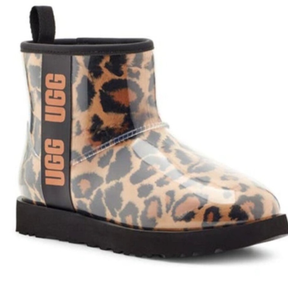 UGG Leopard Print Clear Mini Boots